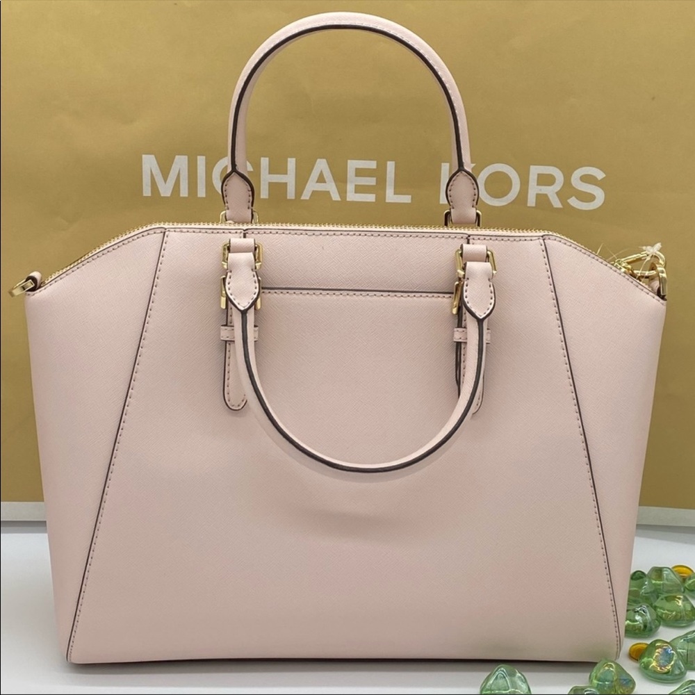 MICHAEL KORS CIARA LARGE TZ SATCHEL POWDER BLUSH - Picture 4 of 16